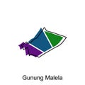 Map City of Gunung Malela, Map Province of North Sumatra illustration design, World Map International vector template with outline