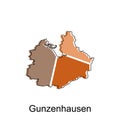 Map city of Gunzenhausen illustration design template, geometric colorful modern design Royalty Free Stock Photo