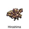 Map City of Hiroshima Vector Illustration Geometric Polygon design, Isolated on White Background, illustration design template