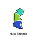Map City of Hulu Sihapas High detailed illustration design, World map country vector illustration template