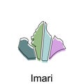 Map City of Imari Outline colorful design vector, Administrative divisions of Japan, Prefectures of Japan template element