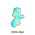 Map City of Indra Jaya illustration design, World Map International vector template with outline graphic sketch style isolated on