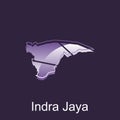 Map City of Indra Jaya, World Map International vector template with outline graphic sketch style on white background