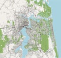 Map of the city of Jacksonville, Florida, USA