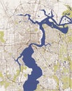 Map of the city of Jacksonville, Florida, USA