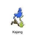 Map City of Kajang vector design, Malaysia map with borders, cities. logotype element for template design Royalty Free Stock Photo