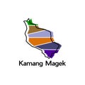 map City of Kamang Magek vector design template, national borders map of Indonesia country illustration design Royalty Free Stock Photo