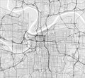 Map of the city of Kansas City, USA Royalty Free Stock Photo