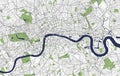 Map of the city of London, Great Britain