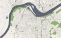 Map of the city of Louisville, Kentucky, USA
