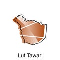 map City of Lut Tawar vector design template, national borders and important cities illustration