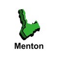 Map City of Menton design illustration, vector symbol, sign, outline, World Map International vector template on white background