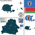 Map of City of Minsk, Belarus