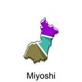 Map City of Miyoshi design, High detailed vector map - Japan Vector Design Template
