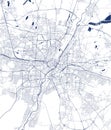 Map of the city of Munich, Bavaria, Germany