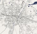 Map of the city of Munich, Bavaria, Germany