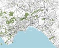 Map of the city of Naples, Campania, Italy