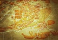 Map of The City. Navigation Tourist Guide, Route Urban Chart, Geographical Location. (Grunge Vintage Remake).