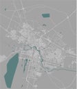 Map of the city of Nur-Sultan, Kazakhstan