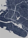 Map of the city of Oakland, California, USA