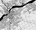 Map of the city of Ottawa, Ontario, Canada