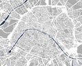 Map of the city of Paris, France