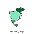 Map City of Pematang Jaya Province of North Sumatra Vector Design. Abstract, designs concept, logo design template