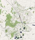 Map of the city of Peterborough, Cambridgeshire, East of England, England, UK Royalty Free Stock Photo