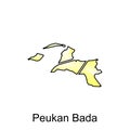 map City of Peukan Bada vector design template, Indonesia Map with states and modern round shapes