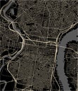 Map of the city of Philadelphia, Pennsylvania, USA