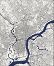 Map of the city of Philadelphia, Pennsylvania, USA