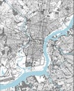 Map of the city of Philadelphia, Pennsylvania, USA