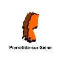 Map City of Pierrefitte Sur Seine design illustration, vector symbol, sign, outline, World Map International vector template on