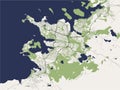 Map of the city of Reykjavik, Capital Region, Iceland