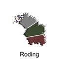 Map City of Roding illustration design template on white background, suitable for your company Royalty Free Stock Photo