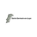 Map City of Saint German en Laye vector design template, World Map International vector template with outline graphic sketch style