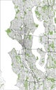 Map of the city of Seattle, Washington, USA