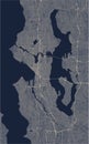 Map of the city of Seattle, Washington, USA
