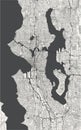 Map of the city of Seattle, Washington, USA