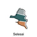 Map City of Selesai Province of North Sumatra Vector Design. Abstract, designs concept, logo design template