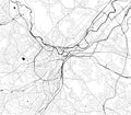 Map of the city of Sheffield, South Yorkshire, Yorkshire and the Humber England, UK