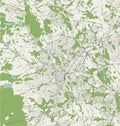 Map of the city of Sheffield, South Yorkshire, Yorkshire and the Humber England, UK