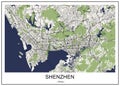 Map of the city of Shenzhen, China