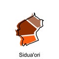 map City of Sidua Ori design template, vector symbol, sign, outline illustration