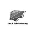 Map City of Sintuk Toboh Gadang, World Map Country of Indonesia vector template with outline, graphic sketch style isolated on