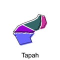 Map City of Tapah vector design template, Infographic vector map illustration on a white background Royalty Free Stock Photo