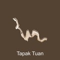 Map City of Tapak Tuan, World Map International vector template with outline graphic sketch style on white background