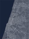 Map of the city of Tel Aviv-Yafo,Tel Aviv-Jaffa, Israel