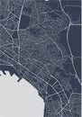 Map of the city of Thessaloniki, Greece