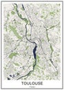 Map of the city of Toulouse, France